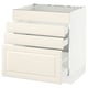 SEKTION / MAXIMERA Arm inf tble cuis/4 faces/3 tir, blanc/Bodbyn blanc cassé, 30x24x30 "
