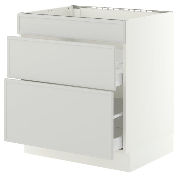 SEKTION / MAXIMERA Armoir inf four/3 faces/2 tiroirs, blanc/Aspudden gris clair, 30x24x30 "