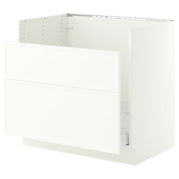 SEKTION / MAXIMERA Armoir inf pr évier HAVSEN/p tri/2f, blanc/Aspudden blanc mat, 36x24x30 "