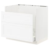 SEKTION / MAXIMERA Armoir inf pr évier HAVSEN/p tri/2f, blanc Enköping/blanc effet bois, 36x24x30 "
