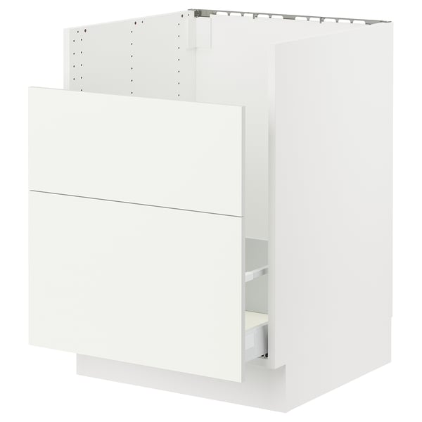 SEKTION / MAXIMERA Armoir inf pr évier HAVSEN/p tri/2f, blanc/Vallstena blanc, 24x24x30 "