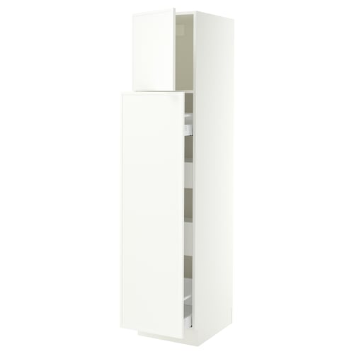 SEKTION / MAXIMERA Armoire av 1p/4t coulissant, blanc/Aspudden blanc mat, 18x24x80 "