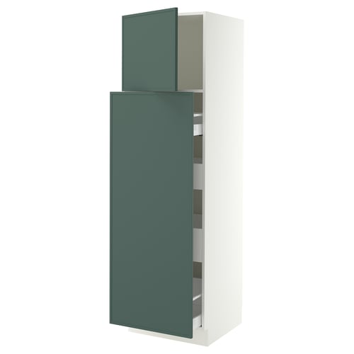 SEKTION / MAXIMERA Armoire av 1p/4t coulissant, blanc/Aspudden gris-vert foncé, 24x24x80 "