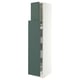 SEKTION / MAXIMERA Armoire av 1p/4t coulissant, blanc/Aspudden gris-vert foncé, 15x24x80 "