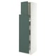 SEKTION / MAXIMERA Armoire av 1p/4t coulissant, blanc/Aspudden gris-vert foncé, 18x24x80 "