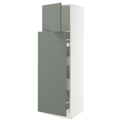 SEKTION / MAXIMERA Armoire av 1p/4t coulissant, blanc/Nickebo gris -vert mat, 24x24x80 "