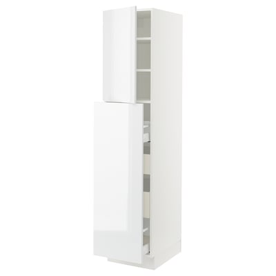 SEKTION / MAXIMERA Armoire av 1p/4t coulissant, blanc/Ringhult blanc, 18x24x80 "