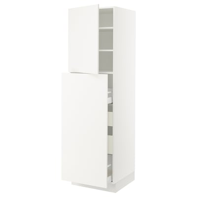 SEKTION / MAXIMERA Armoire av 1p/4t coulissant, blanc/Veddinge blanc, 24x24x80 "