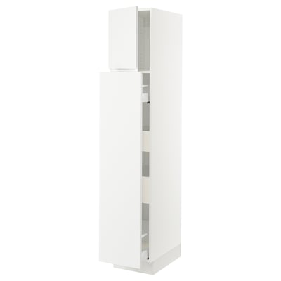 SEKTION / MAXIMERA Armoire av 1p/4t coulissant, blanc/Voxtorp blanc mat, 15x24x80 "