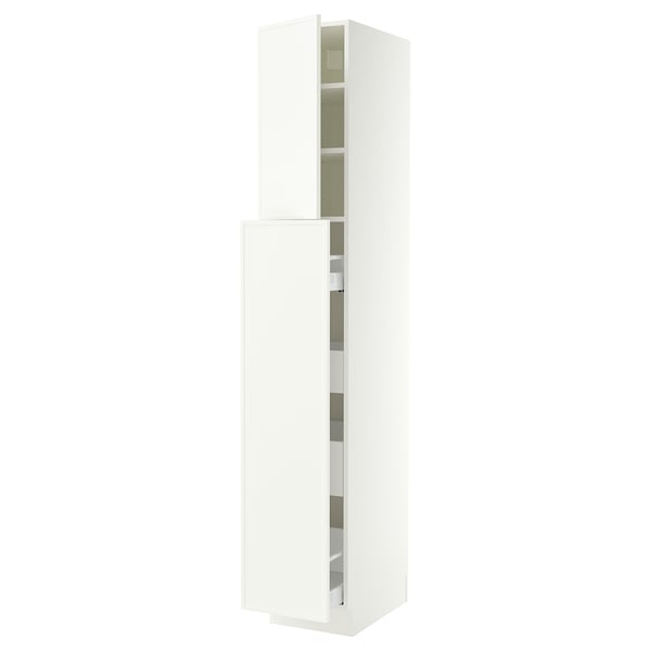 SEKTION / MAXIMERA Armoire av 4t/1p/2tb coulis, blanc/Aspudden blanc mat, 15x24x90 "