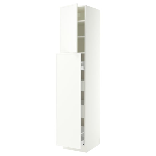 SEKTION / MAXIMERA Armoire av 4t/1p/2tb coulis, blanc/Aspudden blanc mat, 18x24x90 "