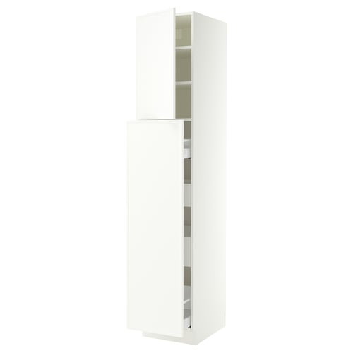 SEKTION / MAXIMERA Armoire av 4t/1p/2tb coulis, blanc/Aspudden blanc mat, 18x24x90 "