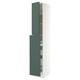 SEKTION / MAXIMERA Armoire av 4t/1p/2tb coulis, blanc/Aspudden gris-vert foncé, 15x24x90 "
