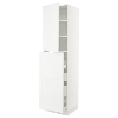 SEKTION / MAXIMERA Armoire av 4t/1p/2tb coulis, blanc/Axstad blanc mat, 24x24x90 "