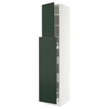 SEKTION / MAXIMERA Armoire av 4t/1p/2tb coulis, blanc/Havstorp vert profond, 18x24x90 "