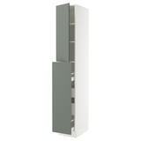 SEKTION / MAXIMERA Armoire av 4t/1p/2tb coulis, blanc/Nickebo gris -vert mat, 15x24x90 "
