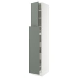 SEKTION / MAXIMERA Armoire av 4t/1p/2tb coulis, blanc/Nickebo gris -vert mat, 15x24x90 "