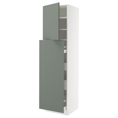 SEKTION / MAXIMERA Armoire av 4t/1p/2tb coulis, blanc/Nickebo gris -vert mat, 24x24x90 "