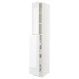 SEKTION / MAXIMERA Armoire av 4t/1p/2tb coulis, blanc/Ringhult blanc, 15x24x90 "