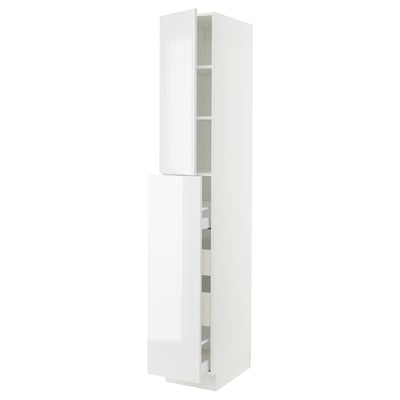 SEKTION / MAXIMERA Armoire av 4t/1p/2tb coulis, blanc/Ringhult blanc, 15x24x90 "