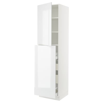 SEKTION / MAXIMERA Armoire av 4t/1p/2tb coulis, blanc/Ringhult blanc, 24x24x90 "