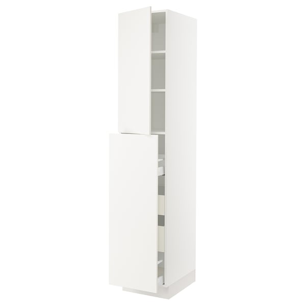 SEKTION / MAXIMERA Armoire av 4t/1p/2tb coulis, blanc/Veddinge blanc, 18x24x90 "