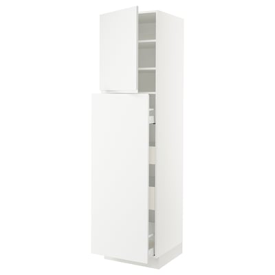 SEKTION / MAXIMERA Armoire av 4t/1p/2tb coulis, blanc/Voxtorp blanc mat, 24x24x90 "