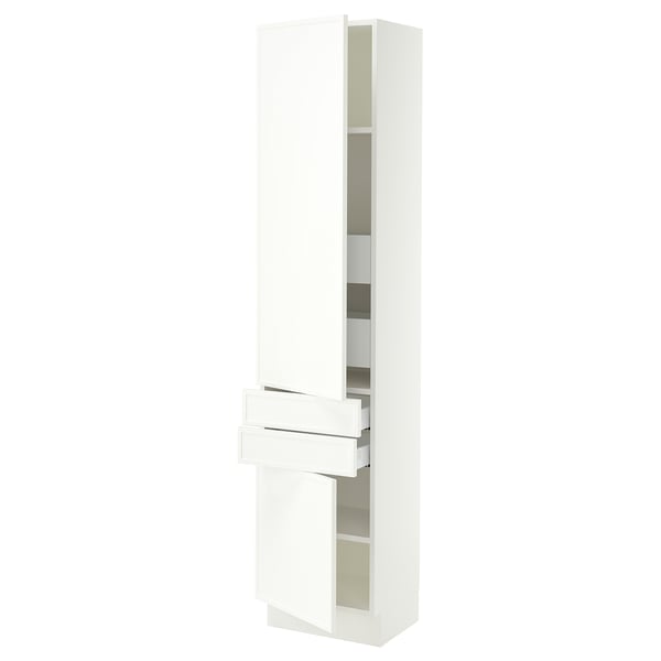 SEKTION / MAXIMERA Armoire haute 2 portes/2 faces/4tir, blanc/Aspudden blanc mat, 18x15x80 "