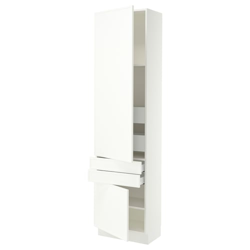 SEKTION / MAXIMERA Armoire haute 2 portes/2 faces/4tir, blanc/Aspudden blanc mat, 24x15x90 "