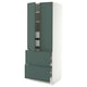 SEKTION / MAXIMERA Armoire haute 2 portes/2 faces/4tir, blanc/Aspudden gris-vert foncé, 30x24x80 "