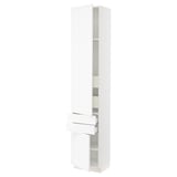 SEKTION / MAXIMERA Armoire haute 2 portes/2 faces/4tir, blanc Enköping/blanc effet bois, 18x15x90 "