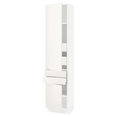 SEKTION / MAXIMERA Armoire haute 2 portes/2 faces/4tir, blanc/Veddinge blanc, 18x15x80 "