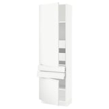 SEKTION / MAXIMERA Armoire haute 2 portes/2 faces/4tir, blanc/Voxtorp blanc mat, 24x15x80 "