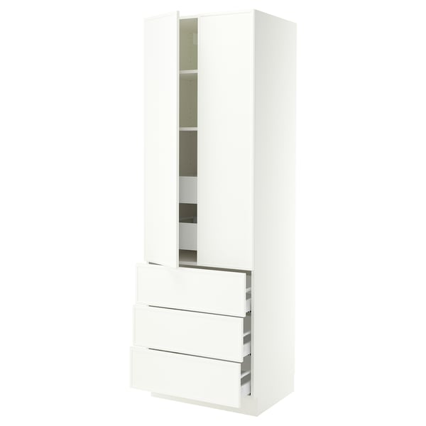 SEKTION / MAXIMERA Armoire haute 2 ptes/3 faces/5 tir, blanc/Aspudden blanc mat, 30x24x90 "