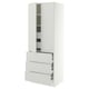 SEKTION / MAXIMERA Armoire haute 2 ptes/3 faces/5 tir, blanc/Aspudden gris clair, 30x24x80 "