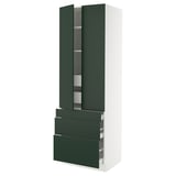 SEKTION / MAXIMERA Armoire haute 2 ptes/3 faces/5 tir, blanc/Havstorp vert profond, 30x24x90 "