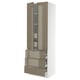 SEKTION / MAXIMERA Armoire haute 2 ptes/3 faces/5 tir, blanc/Voxtorp gris-brun foncé ultrabrillant, 30x24x90 "