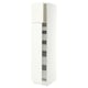 SEKTION / MAXIMERA Armoire haute+2 ptes/tablettes/5tir, blanc/Aspudden blanc mat, 18x24x80 "