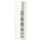 SEKTION / MAXIMERA Armoire haute+2 ptes/tablettes/5tir, blanc/Aspudden blanc mat, 24x15x80 "