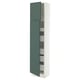 SEKTION / MAXIMERA Armoire haute+2 ptes/tablettes/5tir, blanc/Aspudden gris-vert foncé, 18x15x80 "