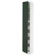 SEKTION / MAXIMERA Armoire haute+2 ptes/tablettes/5tir, blanc/Havstorp vert profond, 15x15x90 "