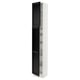 SEKTION / MAXIMERA Armoire haute+2 ptes/tablettes/5tir, blanc/Lerhyttan teinté noir, 15x15x90 "