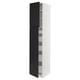 SEKTION / MAXIMERA Armoire haute+2 ptes/tablettes/5tir, blanc/Upplöv anthracite mat, 18x24x90 "