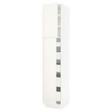 SEKTION / MAXIMERA Armoire haute+2 ptes/tablettes/5tir, blanc/Veddinge blanc, 18x24x90 "