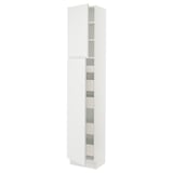 SEKTION / MAXIMERA Armoire haute+2 ptes/tablettes/5tir, blanc/Voxtorp blanc mat, 18x15x90 "