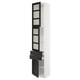 SEKTION / MAXIMERA Armoire haute 2 ptes vitr/2tir/1pte, blanc/Lerhyttan teinté noir, 18x15x90 "