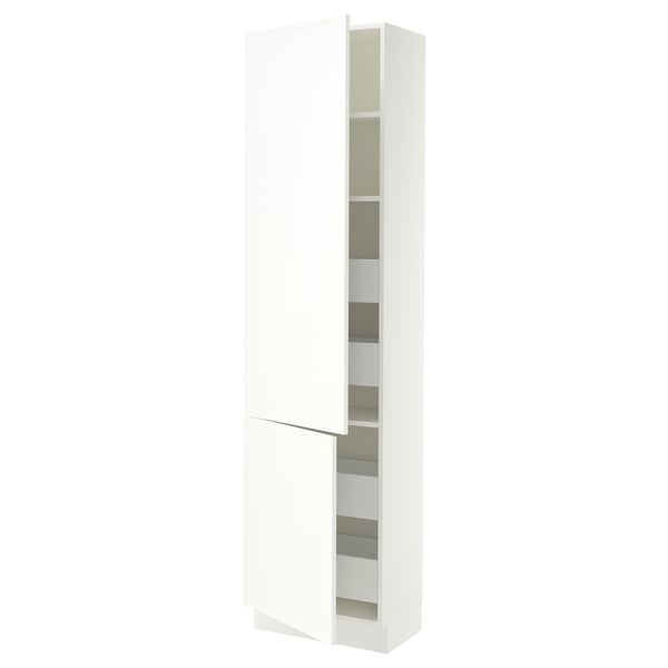 SEKTION / MAXIMERA Armoire haute+2portes/tabl/4tiroirs, blanc/Aspudden blanc mat, 24x15x90 "