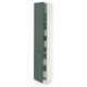 SEKTION / MAXIMERA Armoire haute+2portes/tabl/4tiroirs, blanc/Aspudden gris-vert foncé, 15x15x80 "