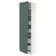 SEKTION / MAXIMERA Armoire haute+2portes/tabl/4tiroirs, blanc/Aspudden gris-vert foncé, 24x24x90 "