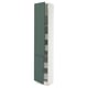 SEKTION / MAXIMERA Armoire haute+2portes/tabl/4tiroirs, blanc/Aspudden gris-vert foncé, 18x15x90 "